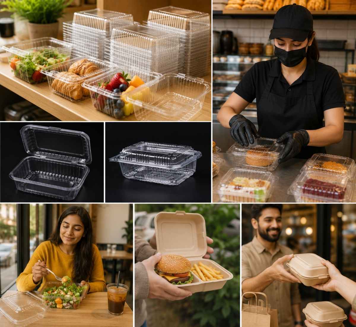 Clamshell food containers